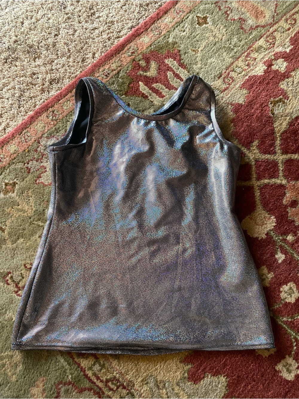 Iridescent Purple-Gray Scoop Neck Women's Tank Top